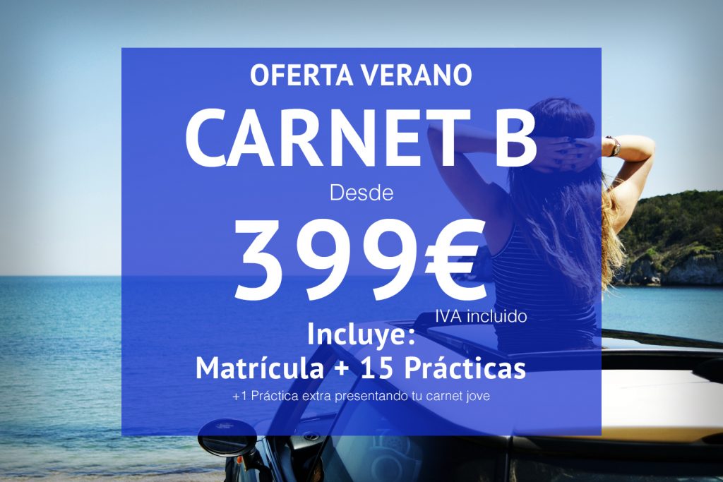 Carnet B desde 399 euros con 15 practicas